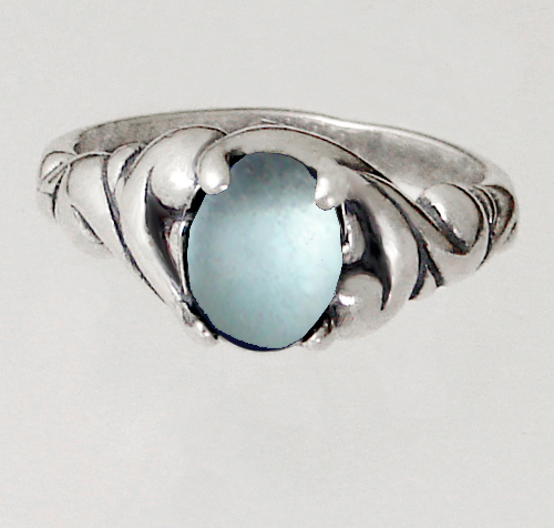 Sterling Silver Gemstone Ring With Blue Topaz Size 10